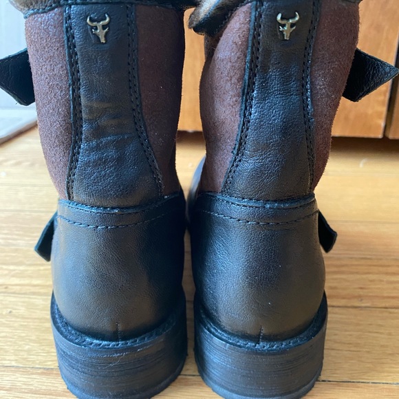 Trask shearling lined leather boots with buckles - Picture 3 of 5